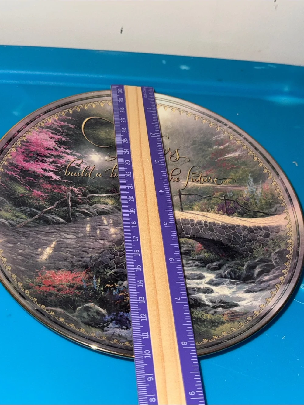 Thomas Kinkade “Bridge of Faith” 1st Edition 2001 Plate Bradford Exchange TEACH